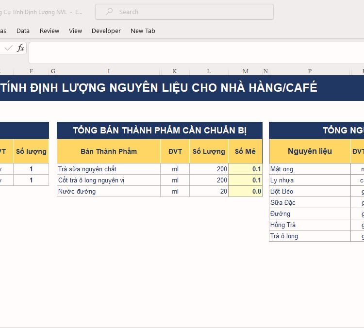 Công Cụ Tính Định Lượng NVL1
